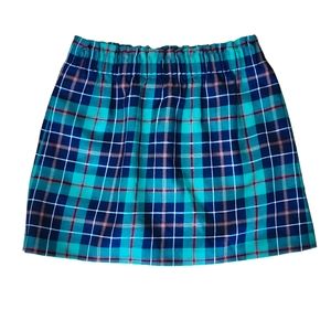 J.Crew Kelly Green Wool Plaid Mini Skirt